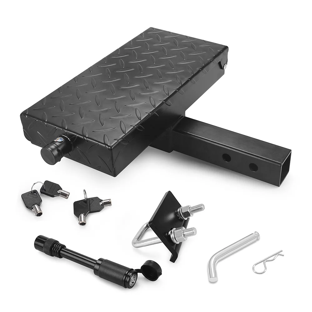 

For Most Car SUV Truck Pickup with Pin Fit 2” Receiver 38CM Hitch Step Anti Slip and Rust Towing Bumper Guard Storage box