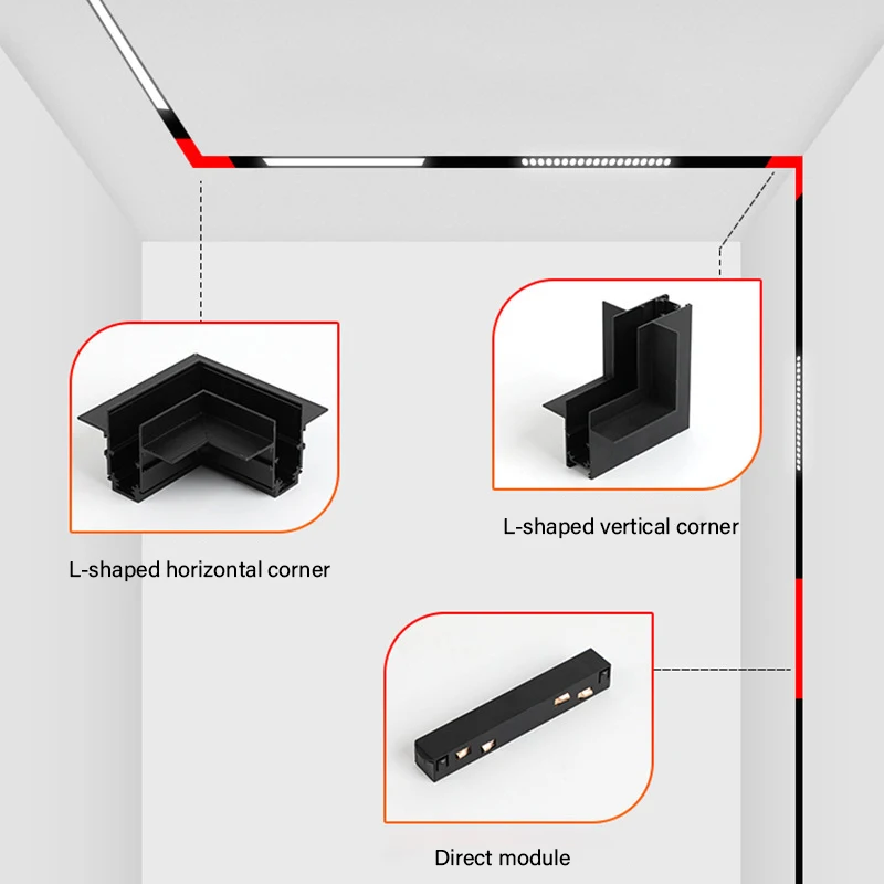 Magnetisch Spoor Licht Systeem Pak 15/20/35 Type Track Accessoires Livingroom Magnetische Rails Armaturen Bevestiging Dc 48V Schijnwerpers