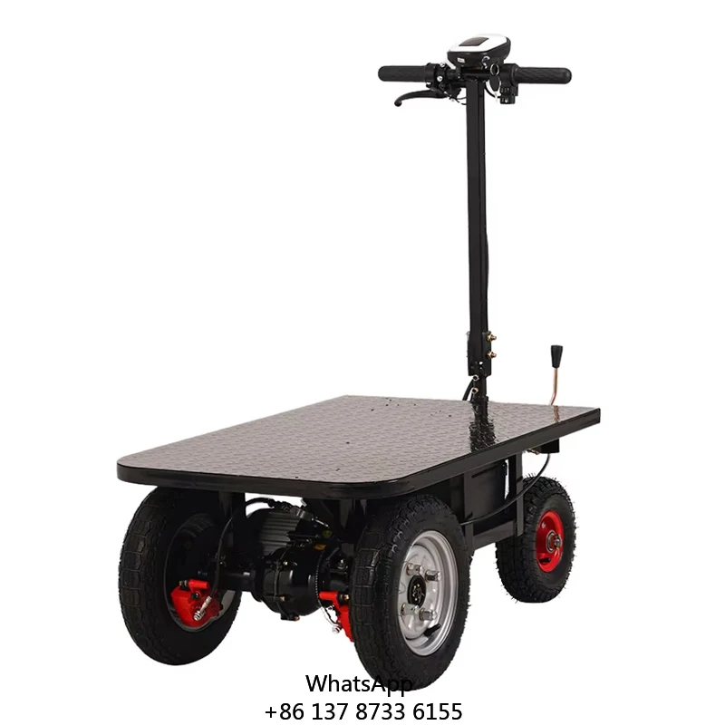 Electric Trolley Flatbed Logistics Truck Transport Trolley Foldable Agriculture Warehouses Industrial Logistics Electric Cart