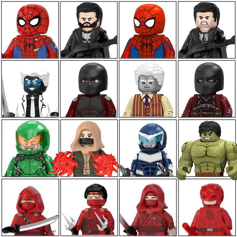 Image of Spider-Man Brandneue Day Mini-Actionfiguren Bausteine The Punisher V-Max Ninja und Comic-Rollenspielzeug Sammlerstücke Geschenke
