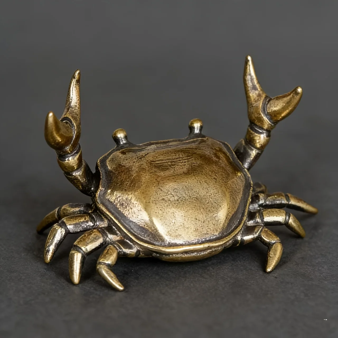 Retro Copper Crab Ornament Tea Pendant Desk Accessories Stationery Pen Holder Pure Retro Solid Bronze Craftsmanship Small Decor