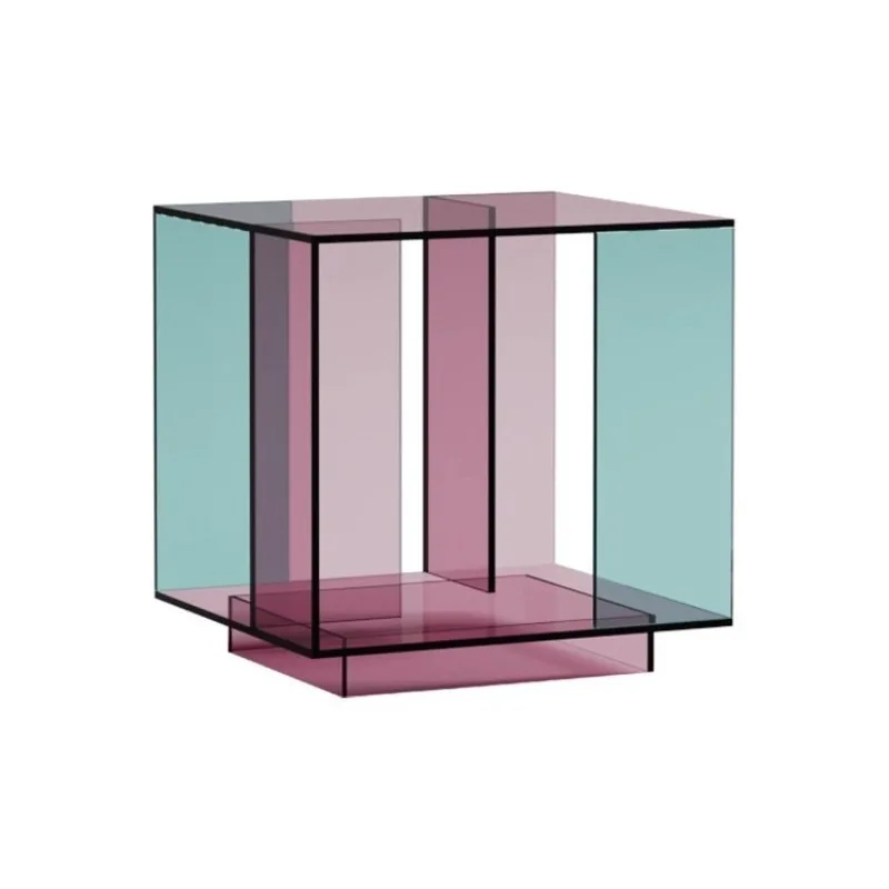 sofa acrylic side cabinet, living room, bedroom, transparent balcony, small coffee table, one-piece side table