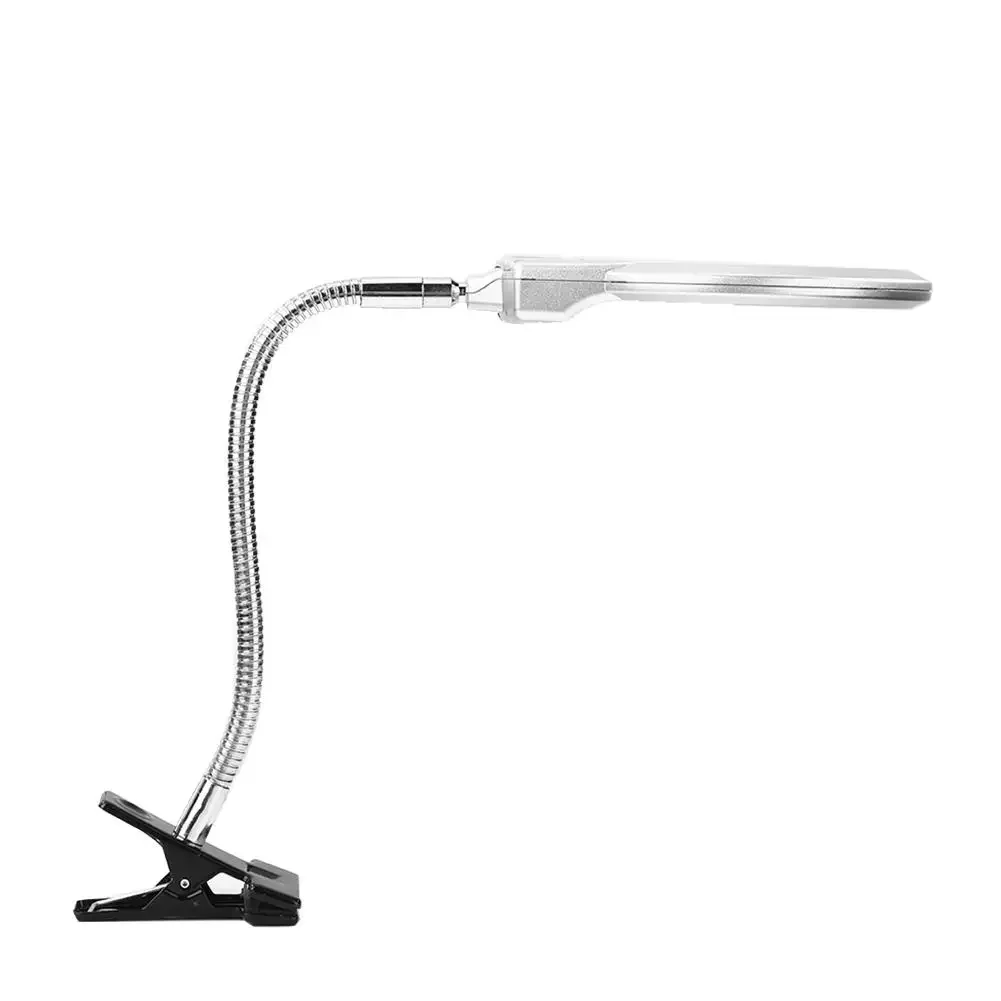 Magnifier Clip-on Lighted Table Desk LED Clamp Lamp 2x 5x Magnifying Glass Daimond Painting Full Round Led Magnify Glass Lamp