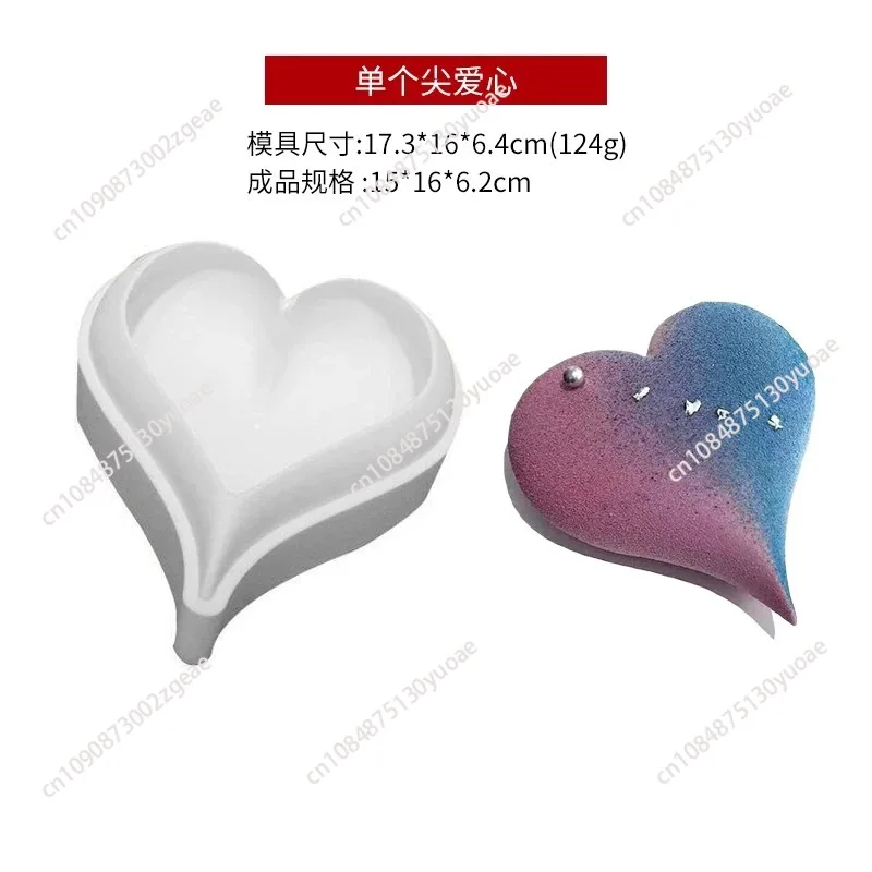 3D Round Silicone Cake Mold for Baking Mousse Dessert Pastry Pan Diamend Rose Love Shape Sweets Bakeware Moulds Tools Tray