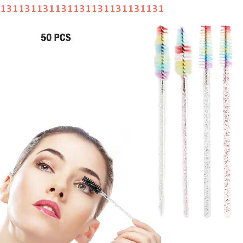 50 قطعة المتاح الملونة كريستال رمش فرشاة مشط المهنية رموش تمديد عصي الماسكارا ماكياج الجمال أداة #4