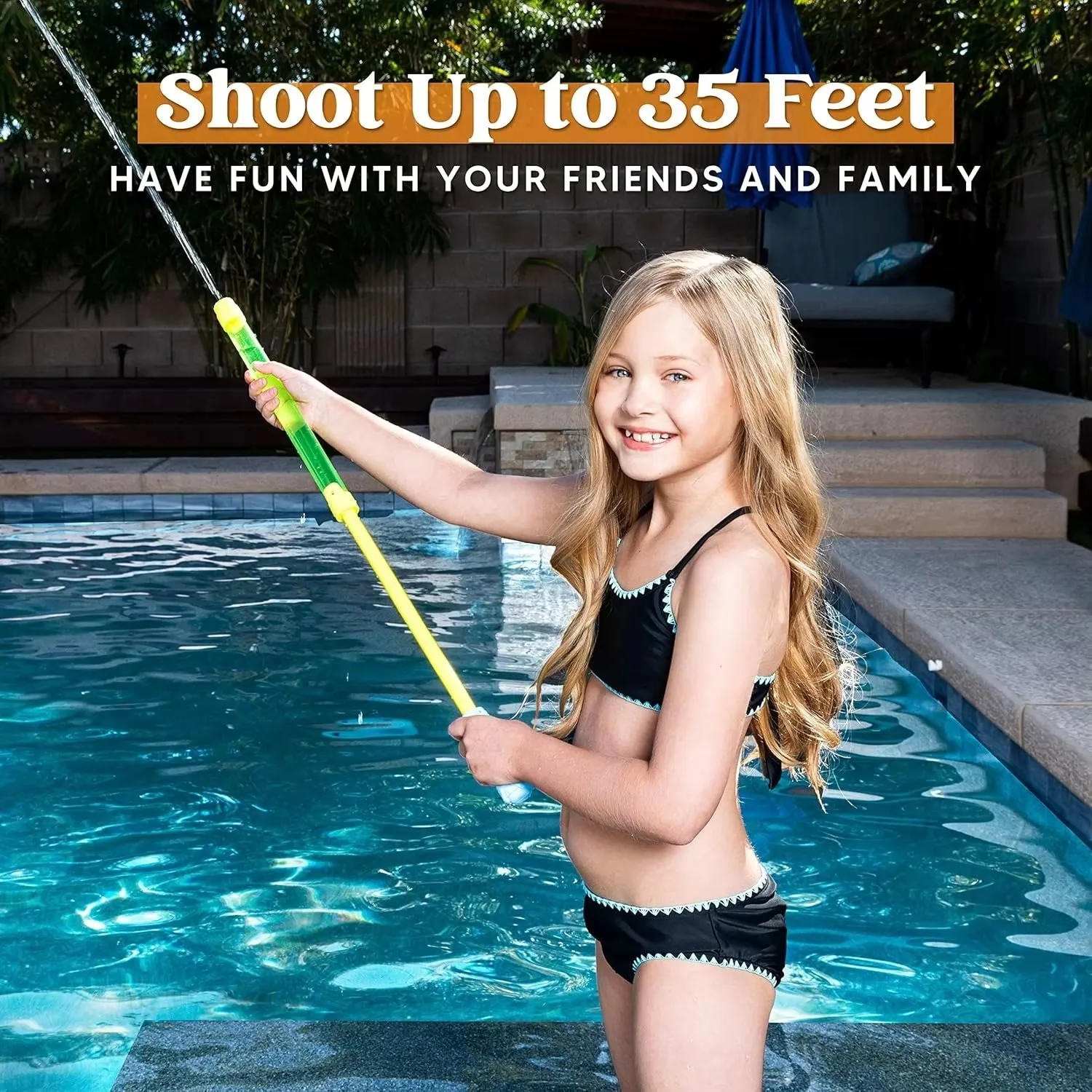 Water Soaker Blaster – 16,5 Zoll große Spritzpistole für Kinder und Erwachsene, Wasserspiel, Kampfspielzeug für Sommer, Pool, Strand, Outdoor-Aktivitäten