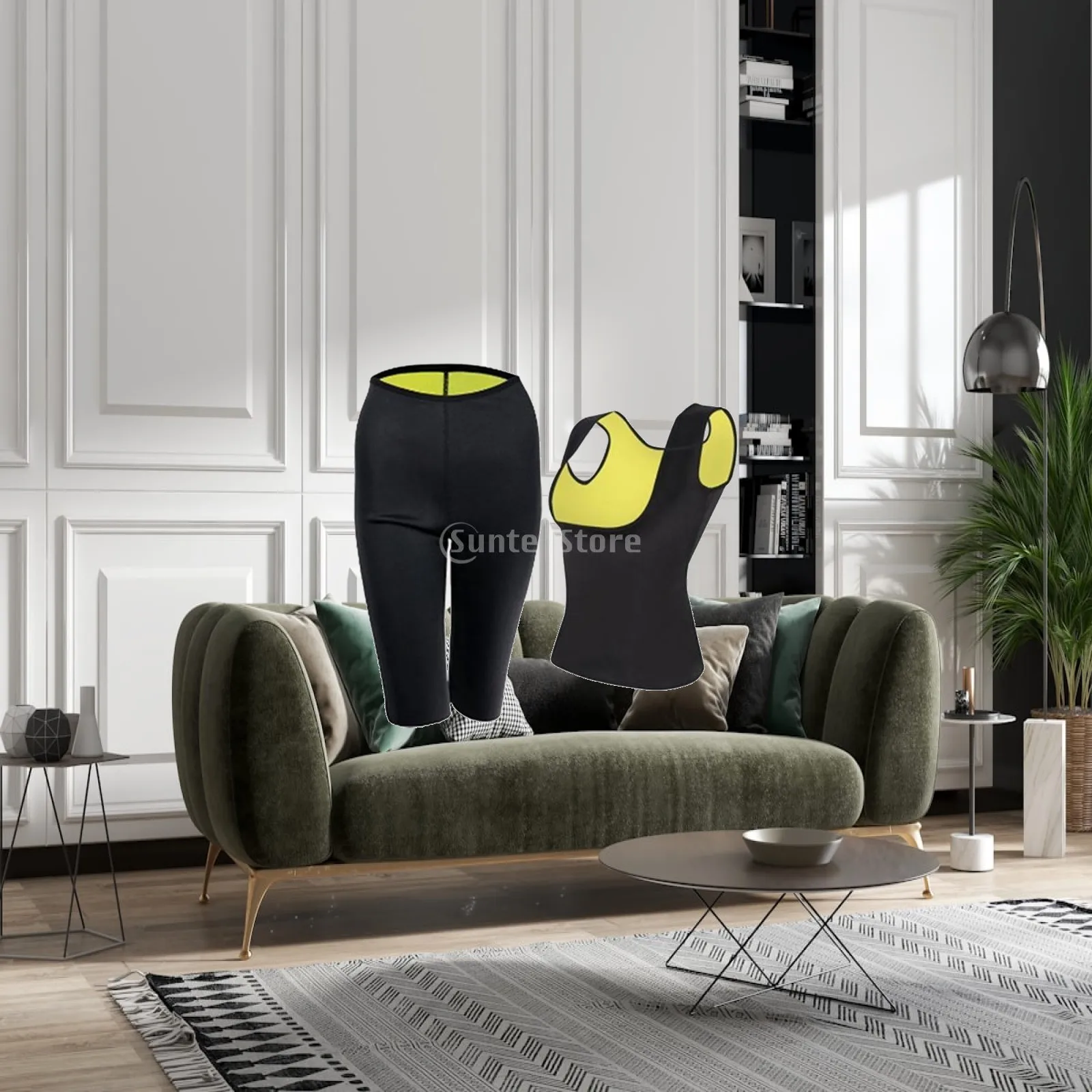 Sauna Suit for Woman Neoprene Shapewear Vest and Sweatpants Body Shaper Corset Gym Running Exercise Hip Lift Burner