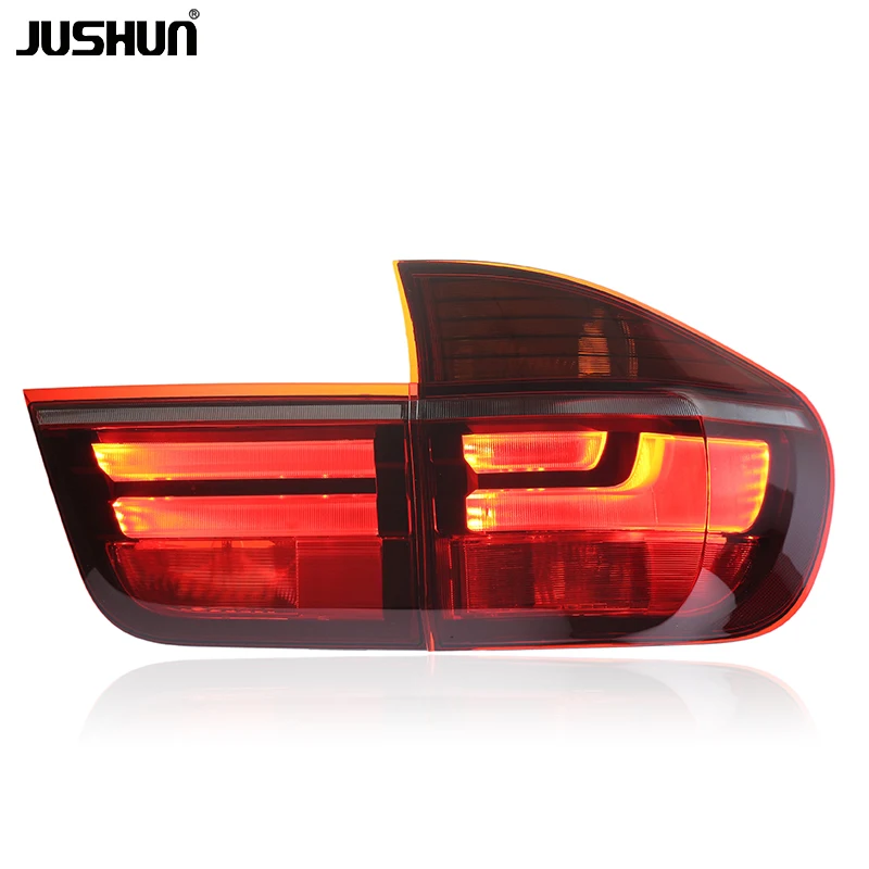 2026 2026 JUSHUN LED Taillight for BMW X5 E70 2007-2013 Latest Styles ABS Material Red Clear Lens Taillight Upgrade Accessory Ne