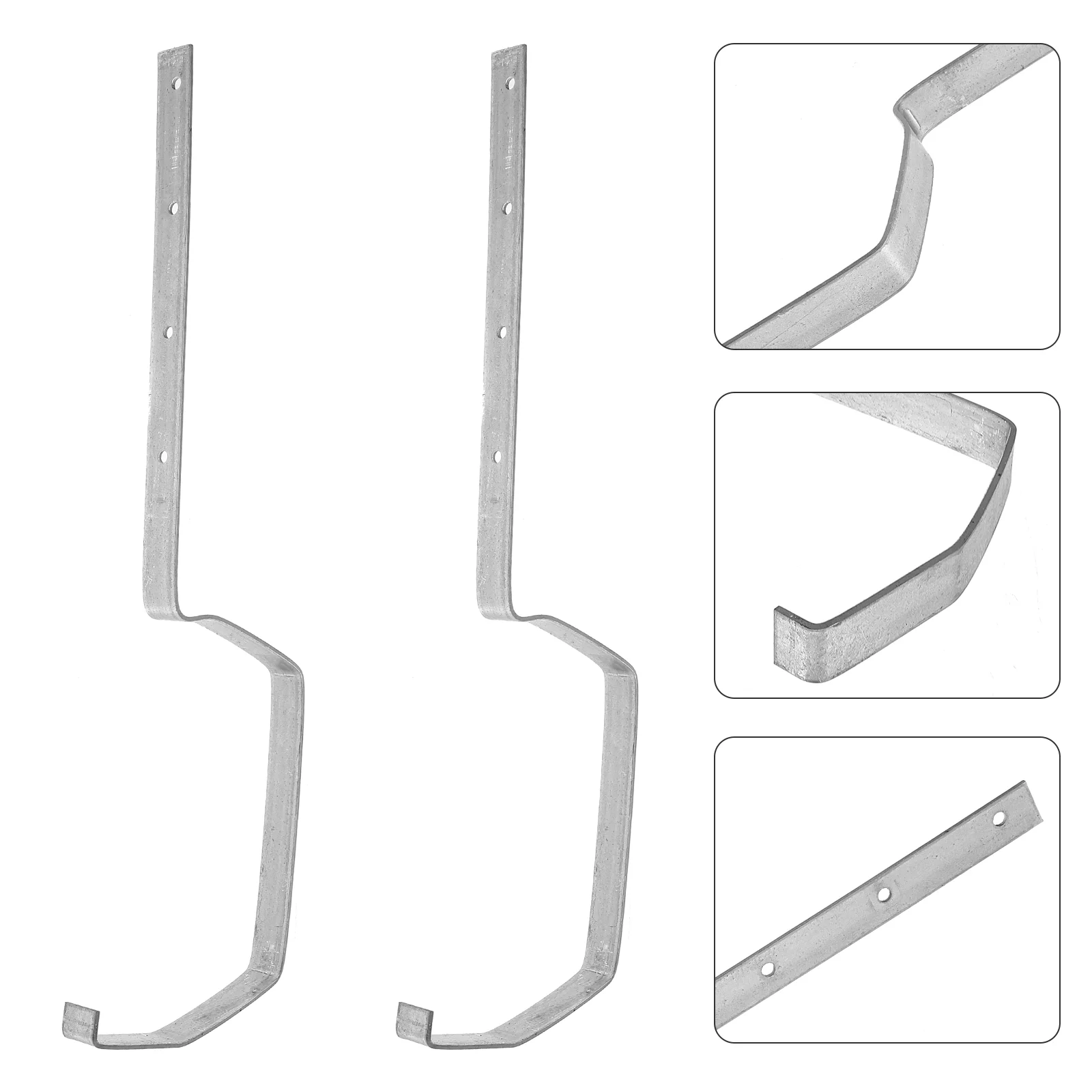 2 Pcs Gutter Bracket Sturdy Iron Heavy Duty Holder 200mm Rain Water Drainage System Efficient Maintenance Rust Resistance Easy