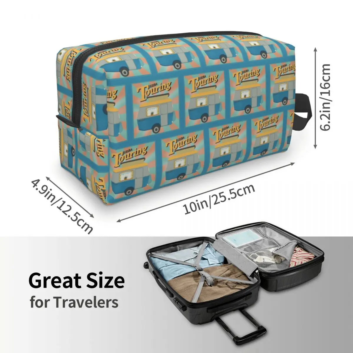 Vintage Touring Eriba Puck Adventure Makeup Bag Cosmetic Organizer Storage Dopp Kit Toiletry Cosmetic Bag for Women Beauty