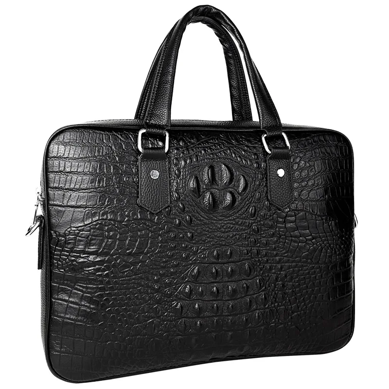 2023 New alligator Laptop Bags Cow Genuine Leather Men's Briefcase Luxury Brand Male Handbags Men Messenger 15 Inch Computer Bag