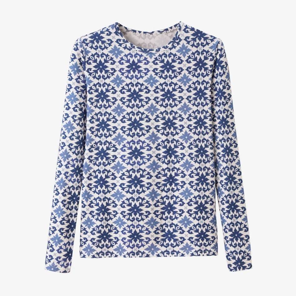 Tee Shirts High Stretch Fitted Modal Top for Women - Blue