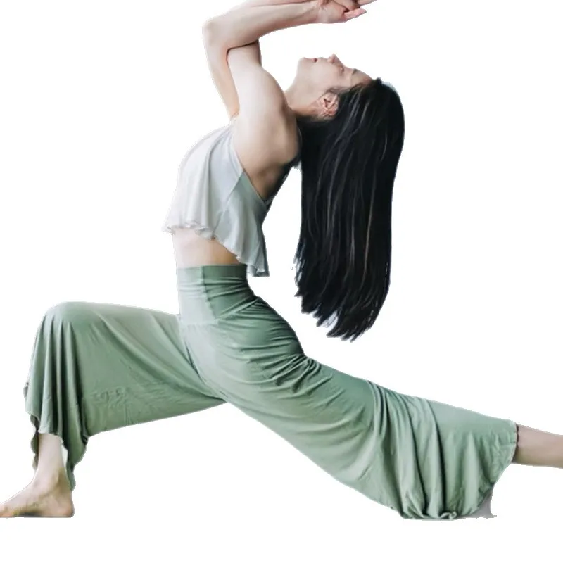 Solid Color Yoga Wide Leg Pants With Ultra Soft Fabric Skin Friendly And Highly Elastic Suitable For Sports And Outdoor Wear