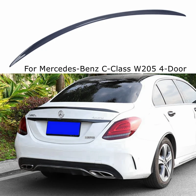 

For Mercedes-Benz C-Class W205 4Door C180 C200 C250 C300 C450 C43 sedan C63 Style Carbon Fiber Rear Spoiler Trunk Wing 2014-2021