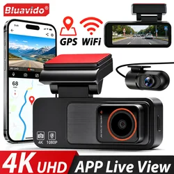 4K Dash Cam Built-in GPS WiFi Front and Rear Supercapacitor 24H Parking Monitor Dual Lens 3.2