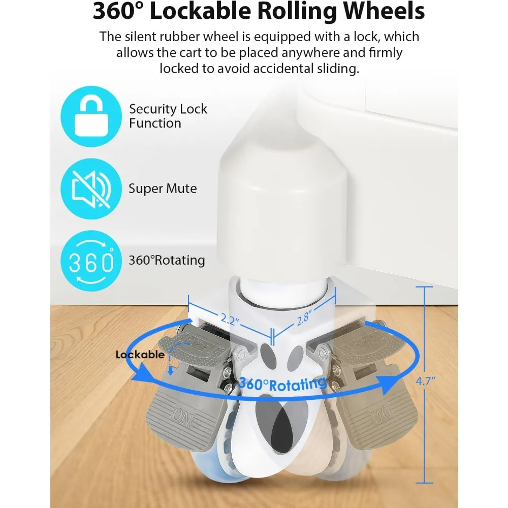عربة تسوق الموجات فوق الصوتية المحمولة الماسح الضوئي للتصوير بالموجات فوق الصوتية عربة تخزين مستحضرات التجميل الطبية تحميل 110LBS