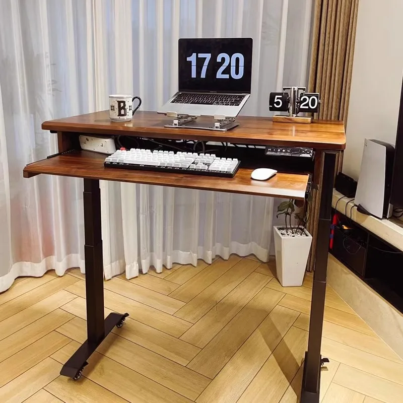

Black Walnut Enlarged Keyboard Holder Electric Lifting Office Learning Computer Desk Solid Wood Long Electric Piano Stand