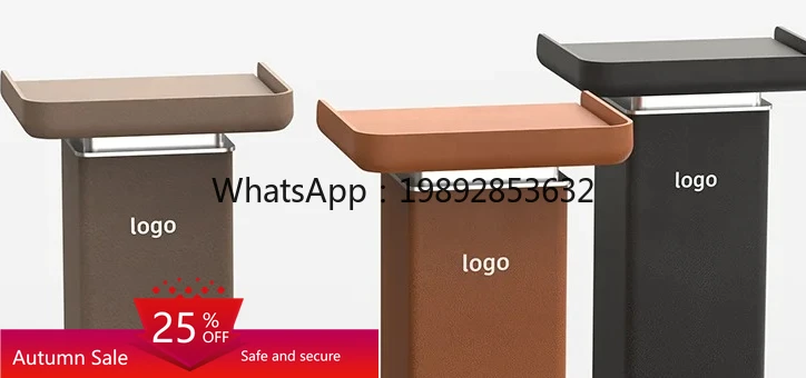 

Leather Reception Desk Light Luxury Company Front Desk Simple Modern Customer Service