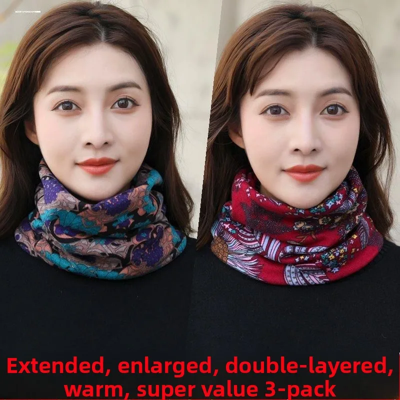

Женский хлопковый шарф-воротник, полностью хлопковый, теплый зимний корейский универсальный шарф для защиты шейного отдела позвоночника, весенне-осенний шарф