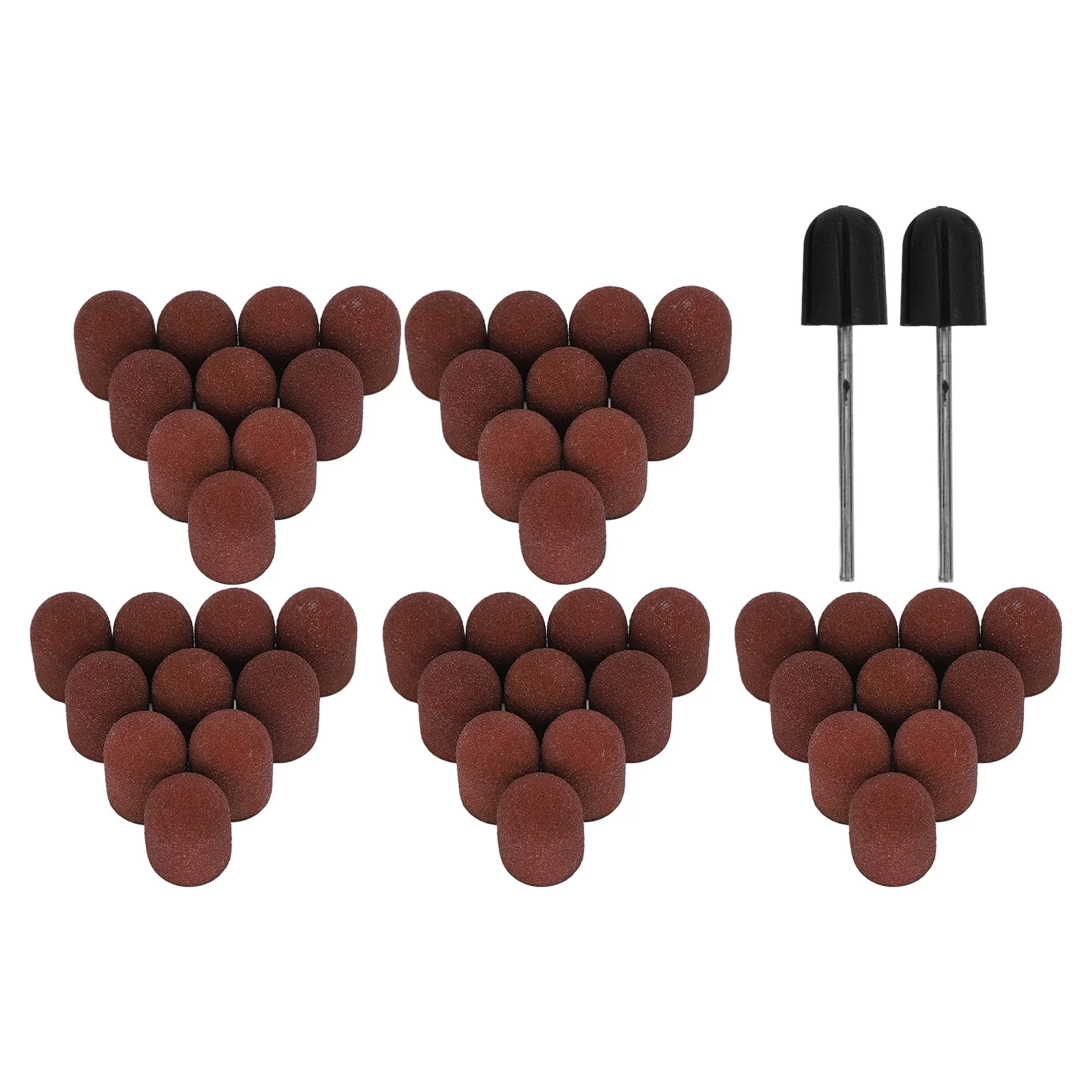 ZK40 120# Grit Nail Art Sanding Caps Manicure Polishing Grinding Bands Nail Drill Bits Set with Shaft