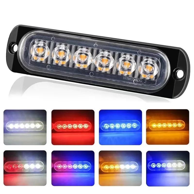 

1x Truck 12V 24V 6smd LED Strobe Warning Light Strobe Grille Flashing Lightbar Car Beacon Lamp Amber Yellow White Traffic Light