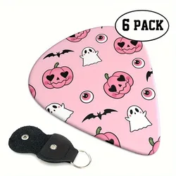 6 Pcs Original Sound Guitar Picks, Double-Sided Printed Ukulele Guitar Finger Shrapnel, Keychain Holster, Gift For Music Lovers