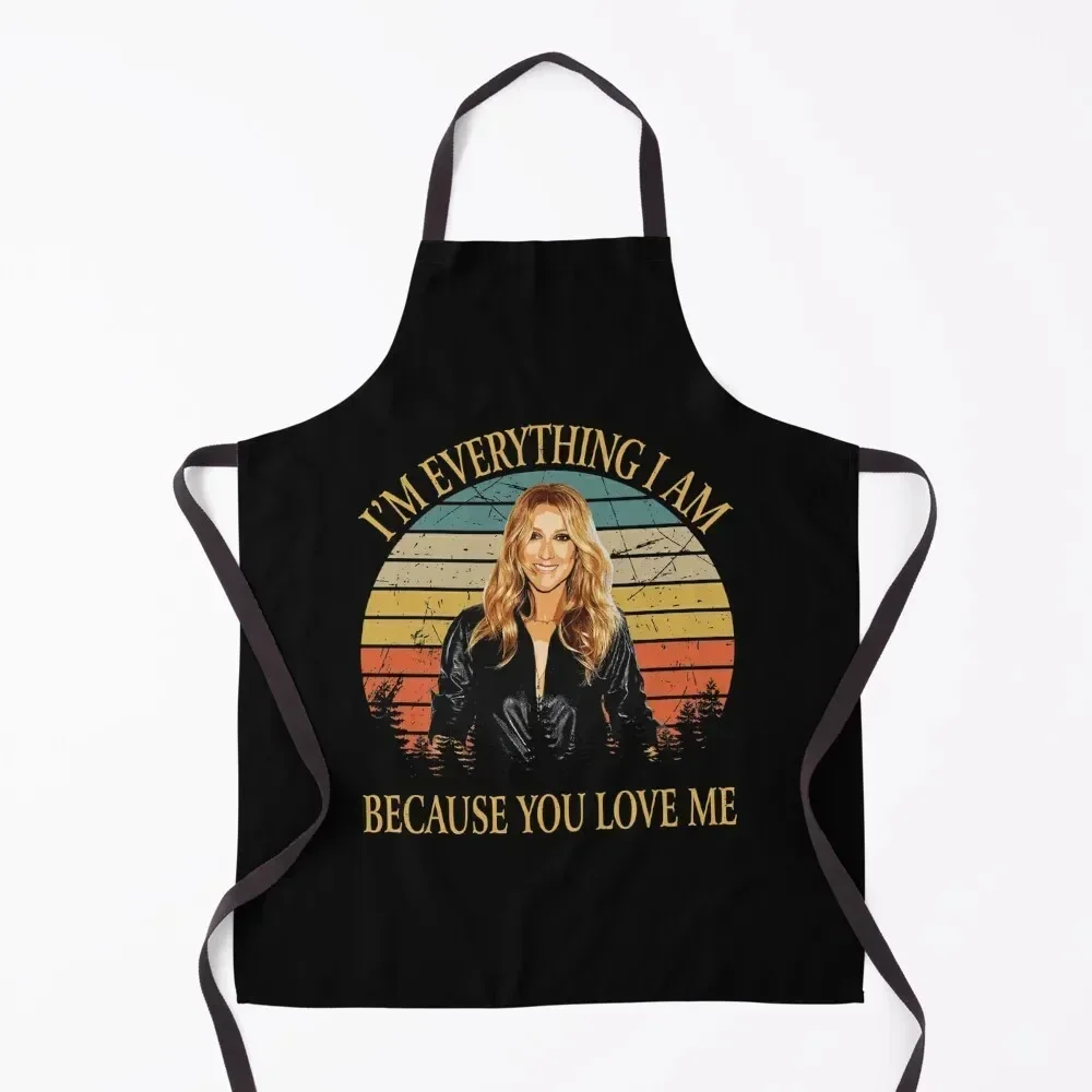 

Vintage I'm Everything I am because you love me Apron Trim Cloth Hairdresser Things For Home And Kitchen Men kitchen Apron