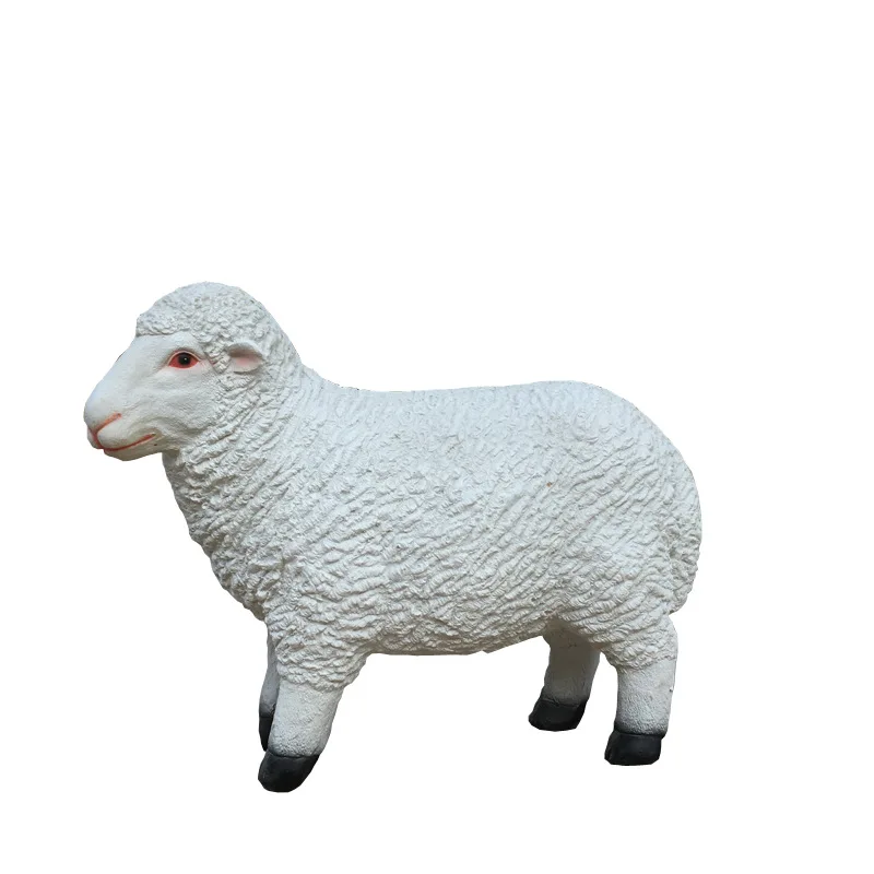 

Customizable fiberglass simulation sheep sculpture, animal goat ornament, decoration