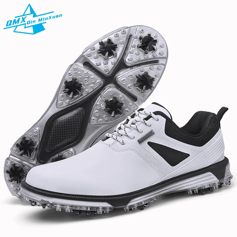 Waterproof Golf Shoes  Men's  Professional Fitness Spikes Training Golf Sneakers Non slip Rotary Buckle Golf Golfer Walking Shoe