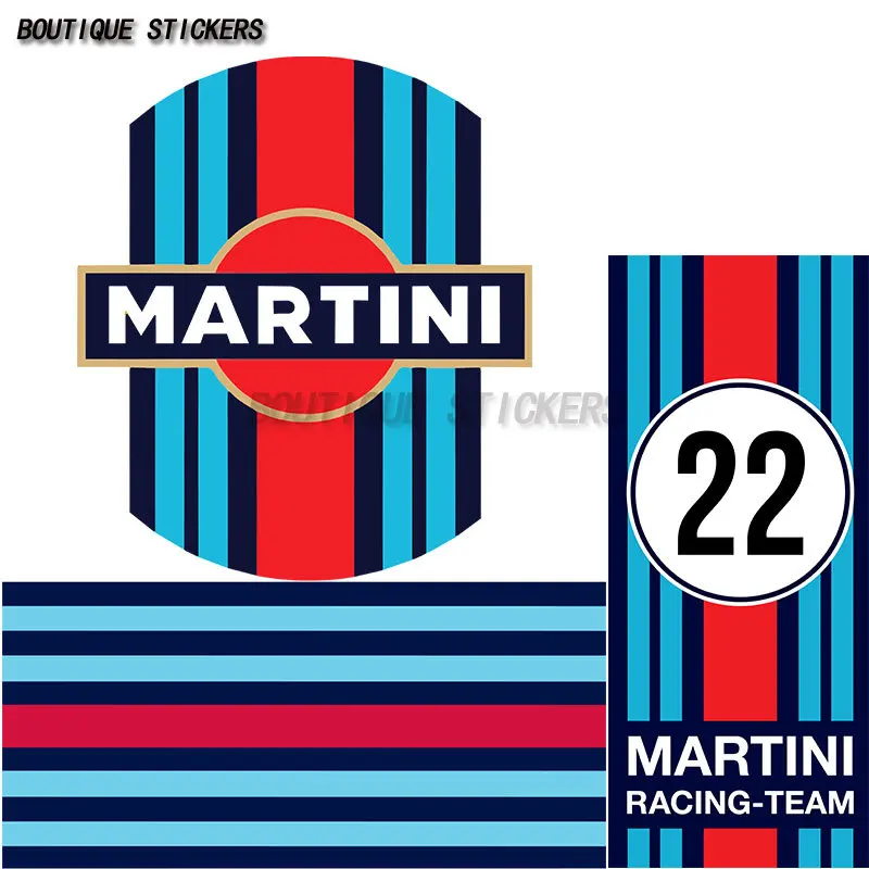 Car and motorcycle decoration accessories Cool MARTINI racing sticker waterproof PVC decal suitcase laptop decal cover scratches