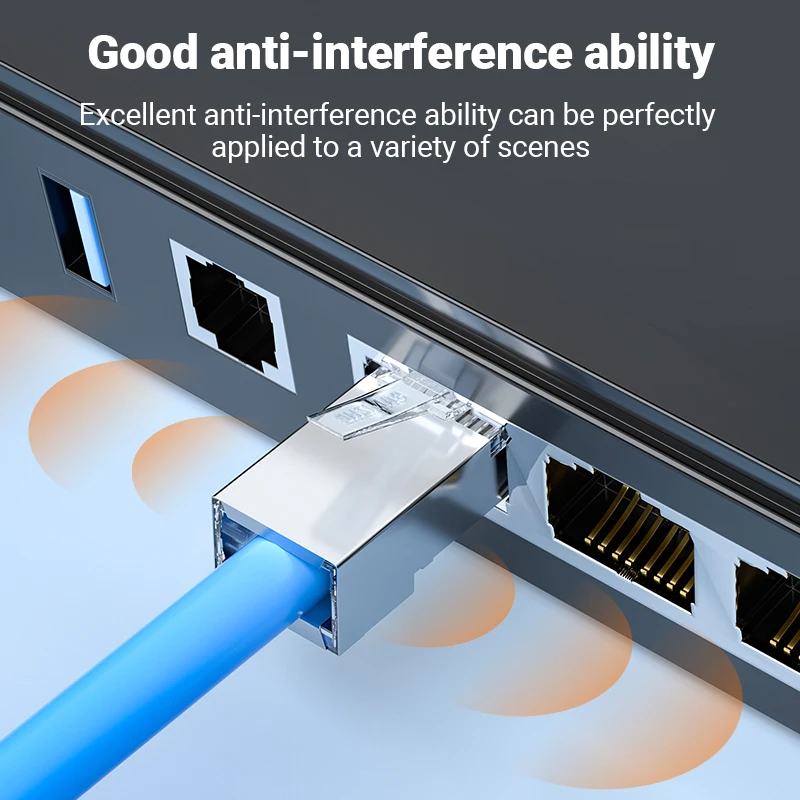 Hoolnx STP RJ45 Connectors, CAT6 Shielded 50μ Gold-Plated 8P8C Lan Modular Plugs Crimp End for Network Ethernet Cable