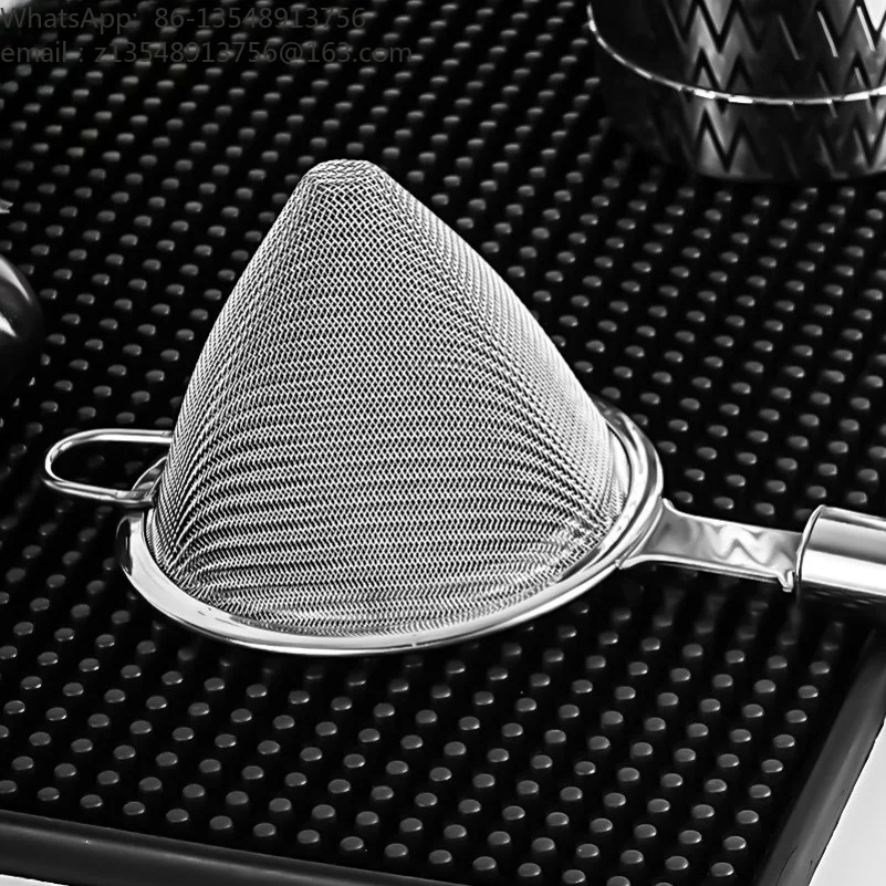 Stainless Steel Conical Strainer Round Handle Fine Mesh Cocktail Filter Sieve for Bartender Coffee Milk Tea Kitchen Bar