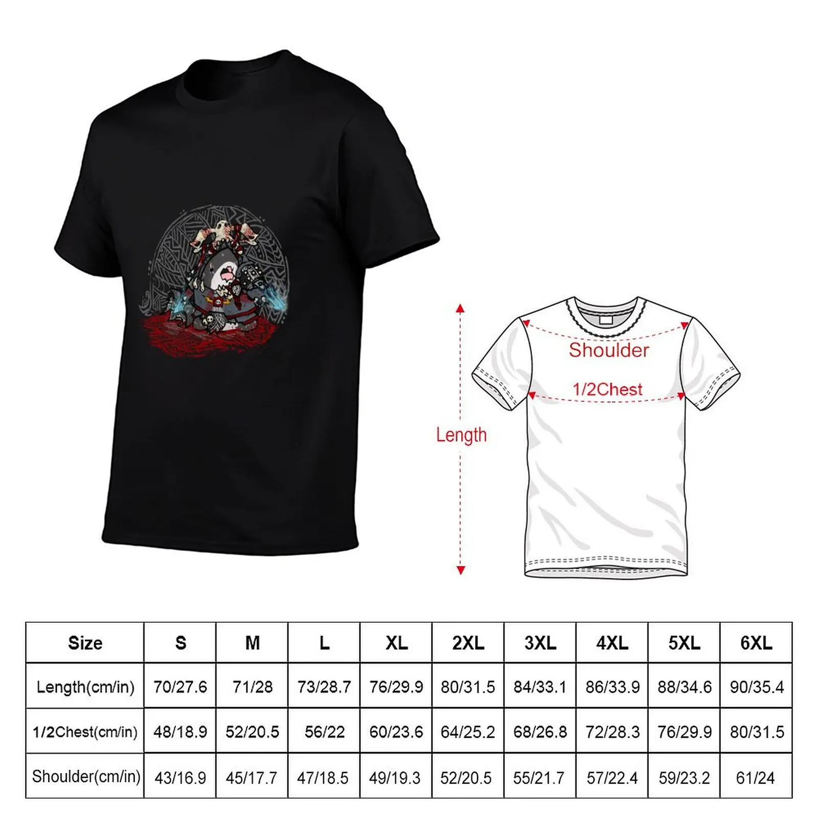Chibi Carcharodons Tyberos the Red Wake T-Shirt Novelty Print Casual Tee Shirt