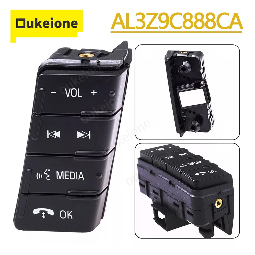 

AL3Z9C888CA Right Hand Volume Seek Media Cell Phone Control Button for 2011 2012 2013 2014 Ford F-150 AL3Z-9C888-CA Auto Parts