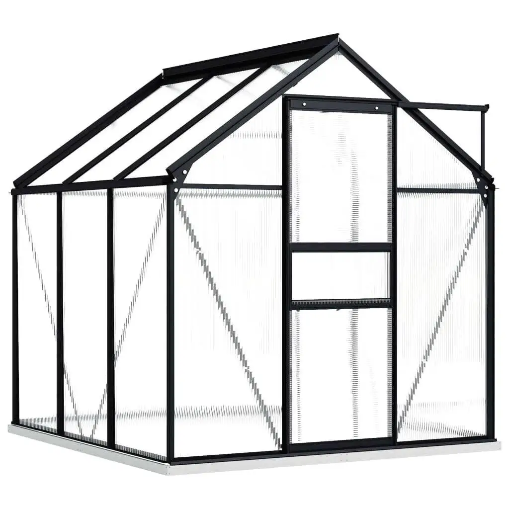 38.9ft Anthracite Aluminum Greenhouse with Base Frame - Sturdy & Durable Garden Solution