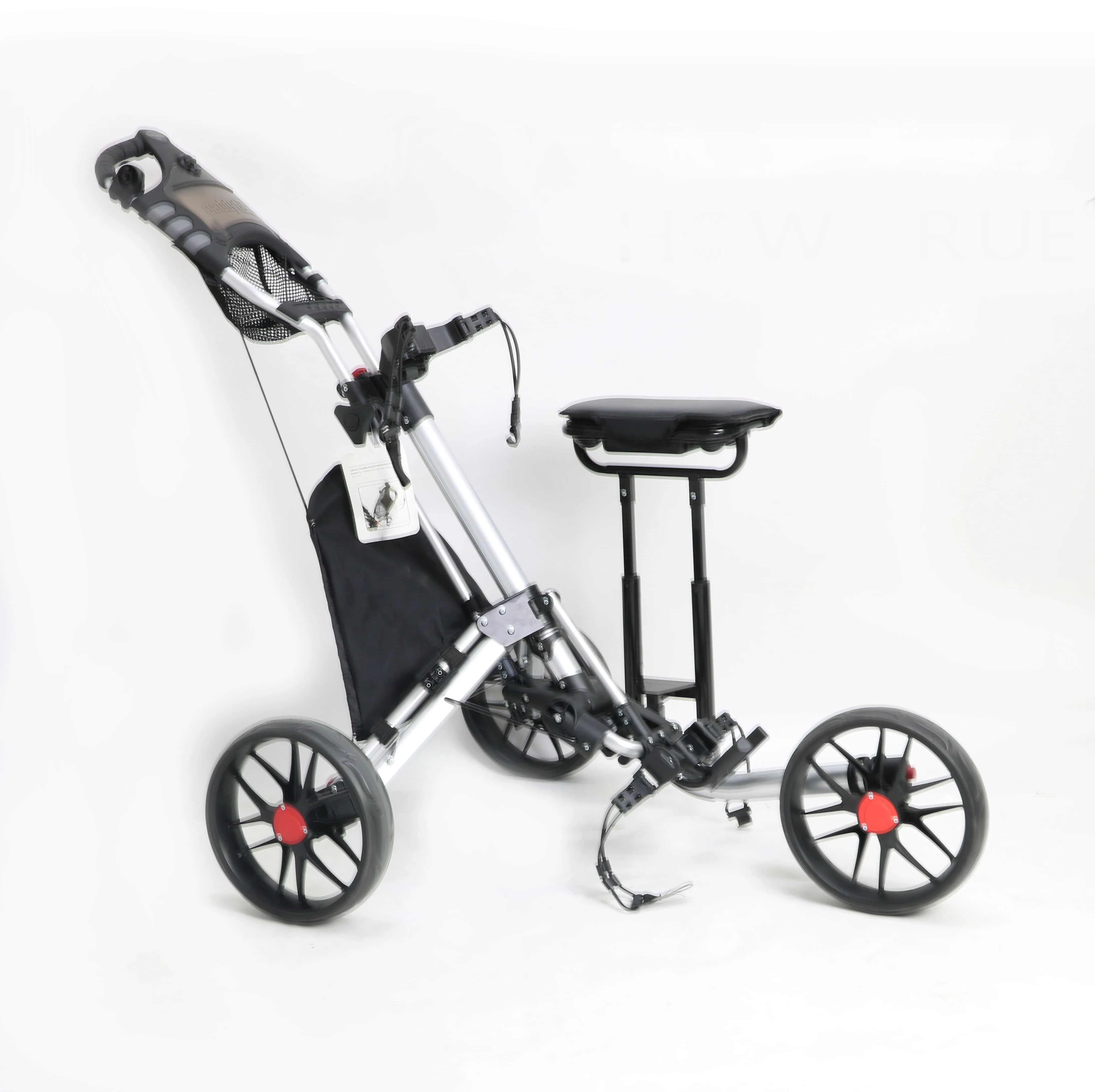 Wholesale 3 Wheels Collapsible Pull Push Golf Trolley Portable Golf Cart with Movable Seat