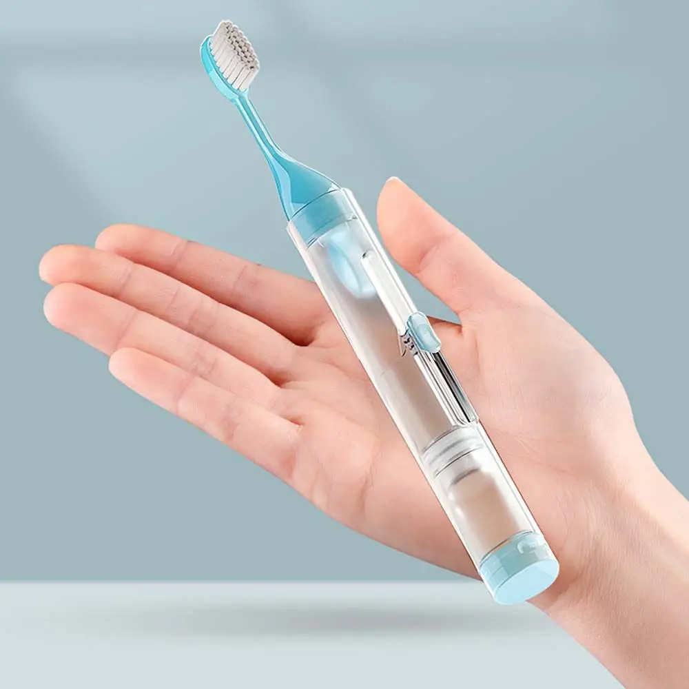 Immagine 4: Kit di stoccaggio per dentifricio pieghevole per escursionismo in plastica da viaggio Set di spazzolini per denti Strumenti per la pulizia dei denti