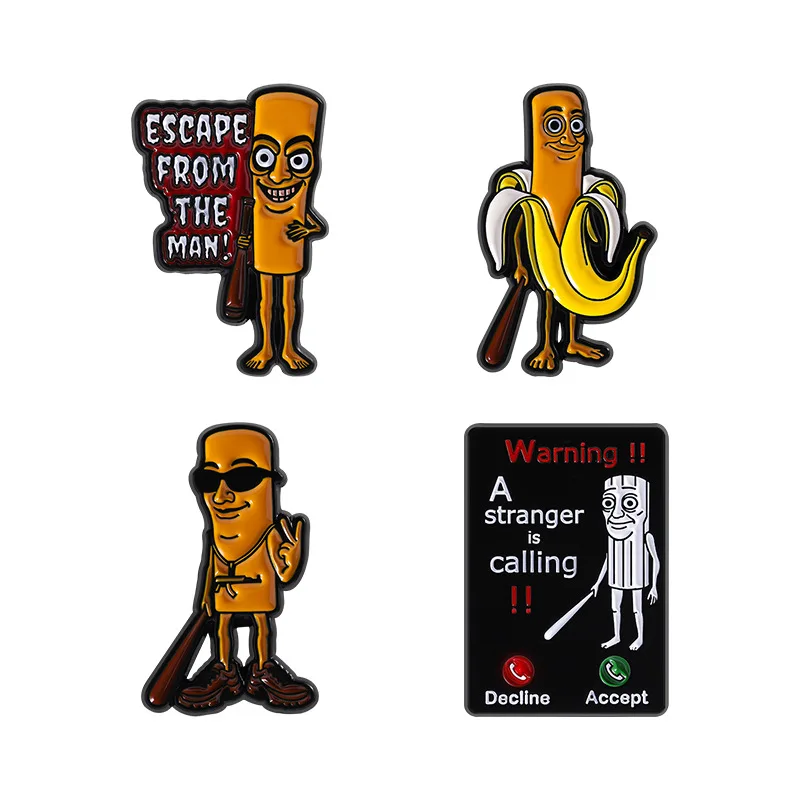Cartoon cute stick man-shaped badges, creative character series alloy pins, clothing and bag accessories, gifts for friends