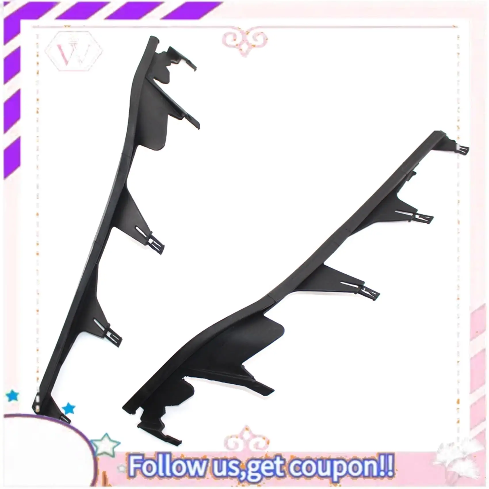 

Portable 2X Car Front Upper Headlight Cover Strip Set & 2PCS Front And Rear Brake Pad Wear Sensors For Bmw 3 Series E46