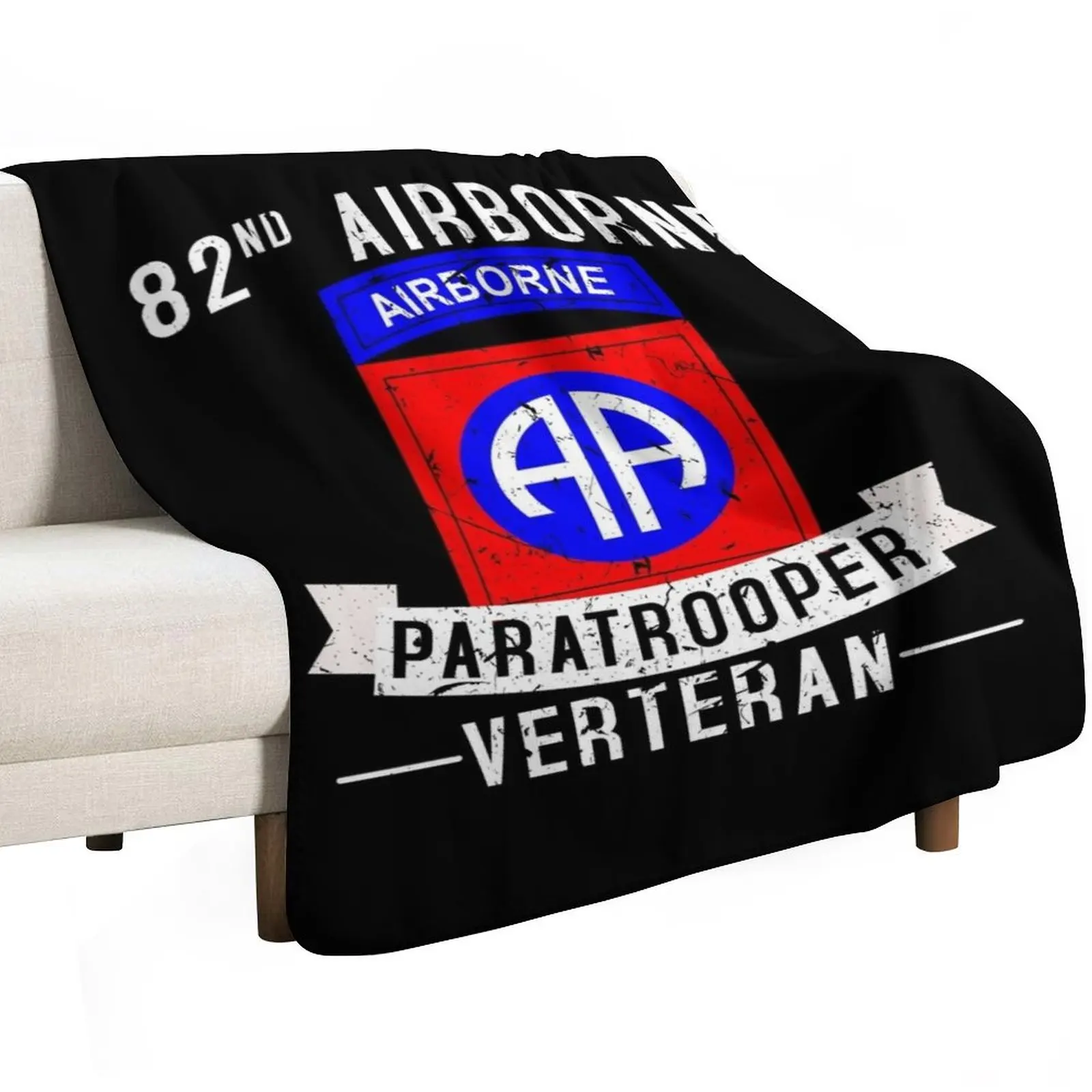 82nd Airborne Division Paratrooper Army Veteran Throw Blanket Thins Sofas Quilt funny gift Large Luxury Designer Blankets