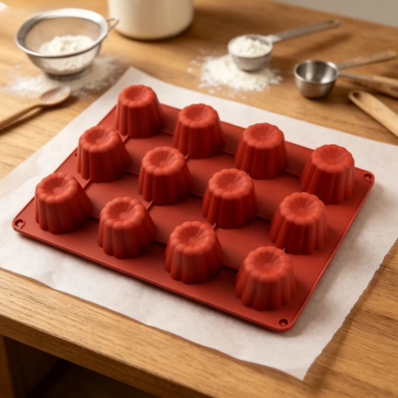 1pc Pudding-shaped cake mold, classic 12-cup design, non-stick and easy to demold, multifunctional baking tool