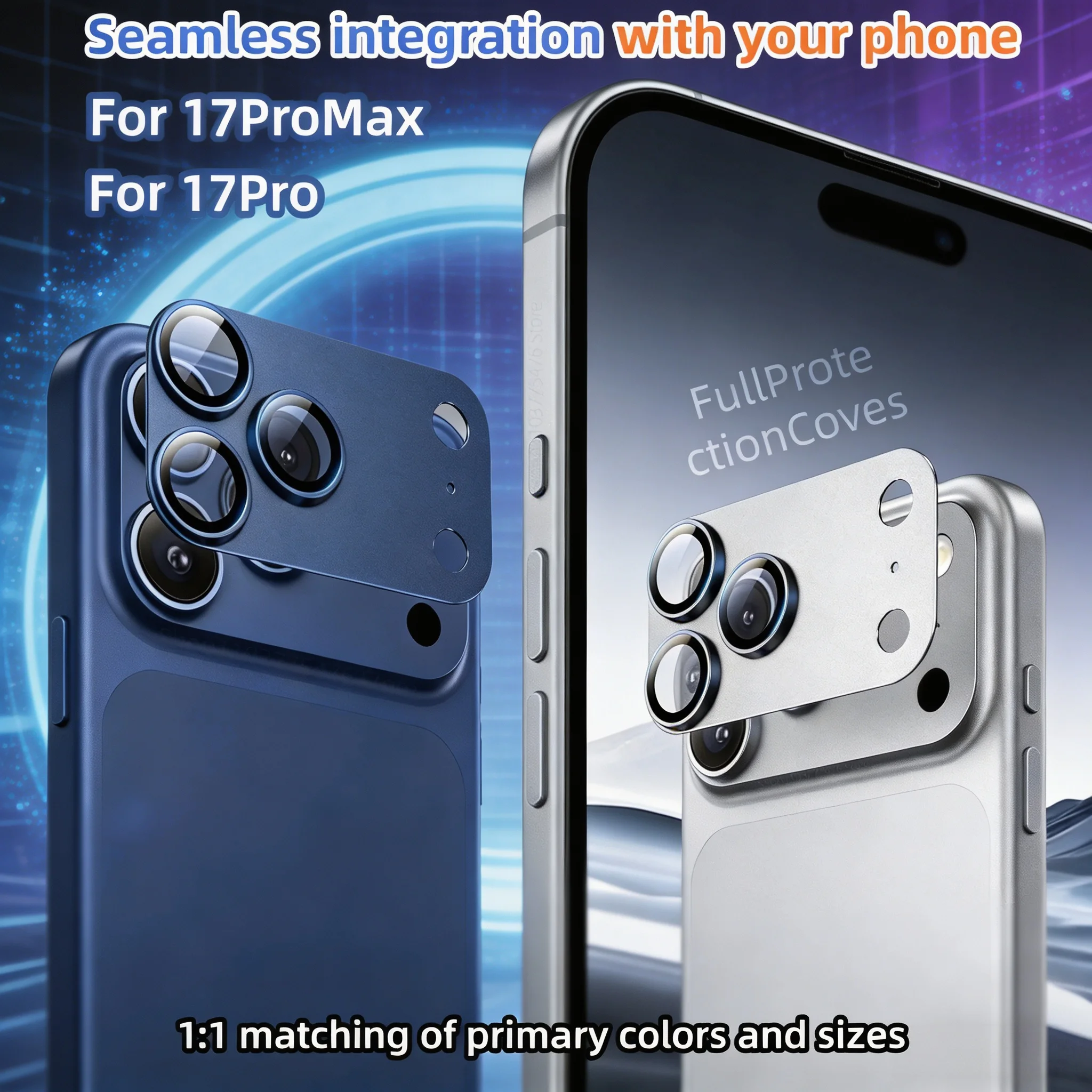 1/3/5PCS Protective Film for iPhone 17 Pro Max/ 17 Pro Full Coverage Ultra-Thin Camera Lens Protector Metal Frame New