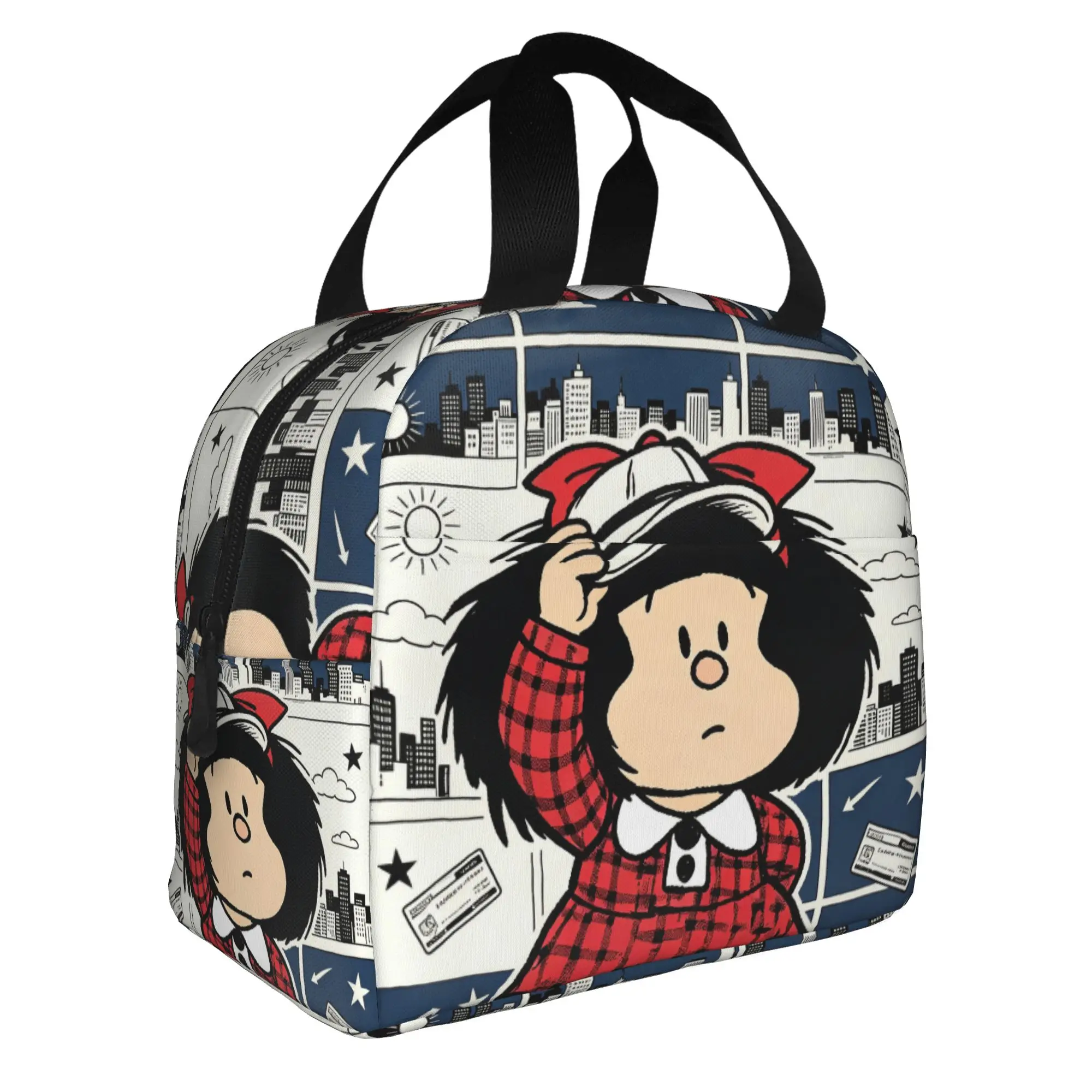 M-Mafaldas Lunch Bag Women Classical Comic Warm Cooler Insulated Lunch Box for Adult Office