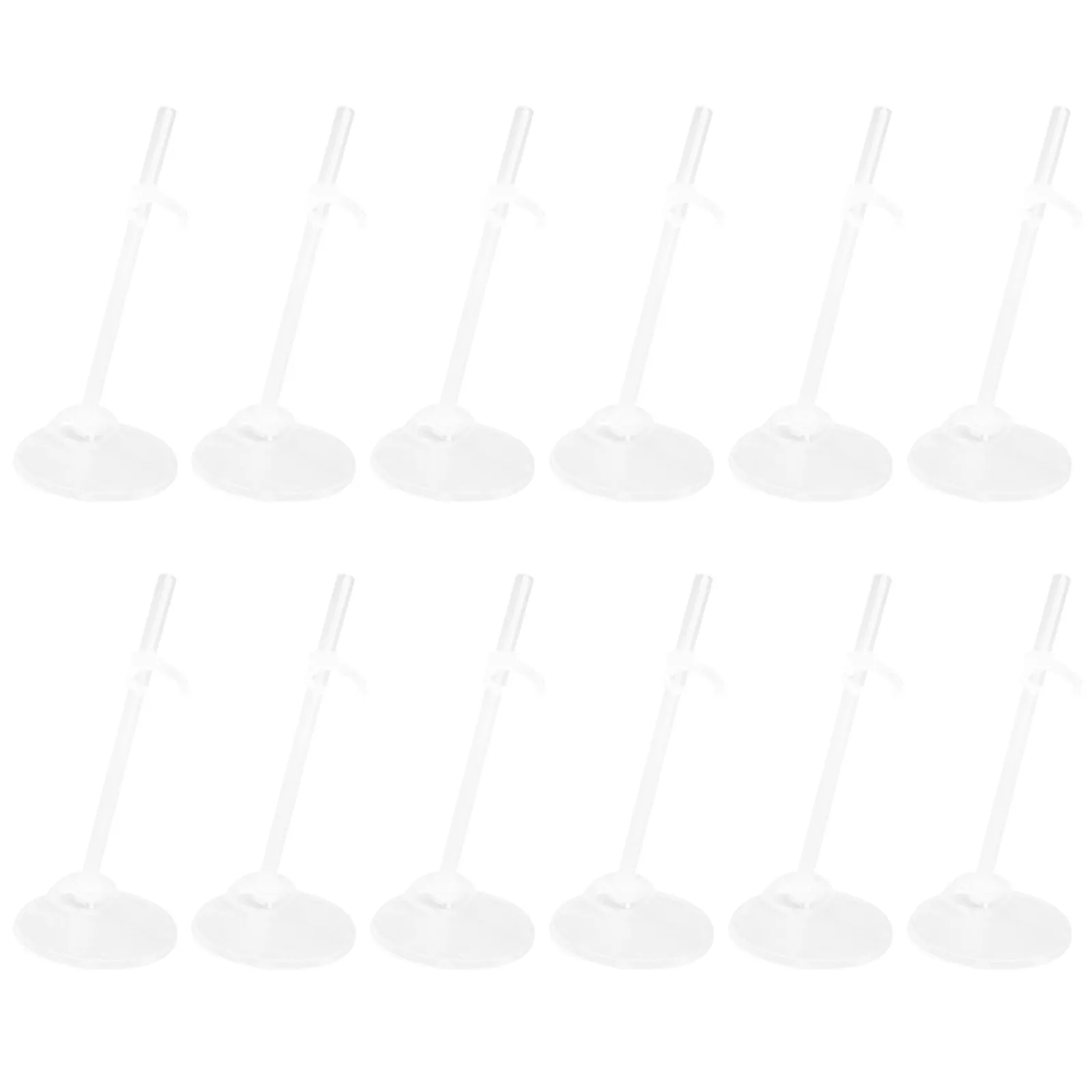

12Pcs Mini Clothing Display Stand for Figures with Firm Base Adjustable Waist Bracket Clear Plastic Holder Ideal for Showcase