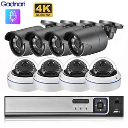 Gadinan 4K Definition 8MP Security Protection System H.265 POE NVR Kit CCTV Outdoor Waterproof Dome Video Surveillance IP Camera