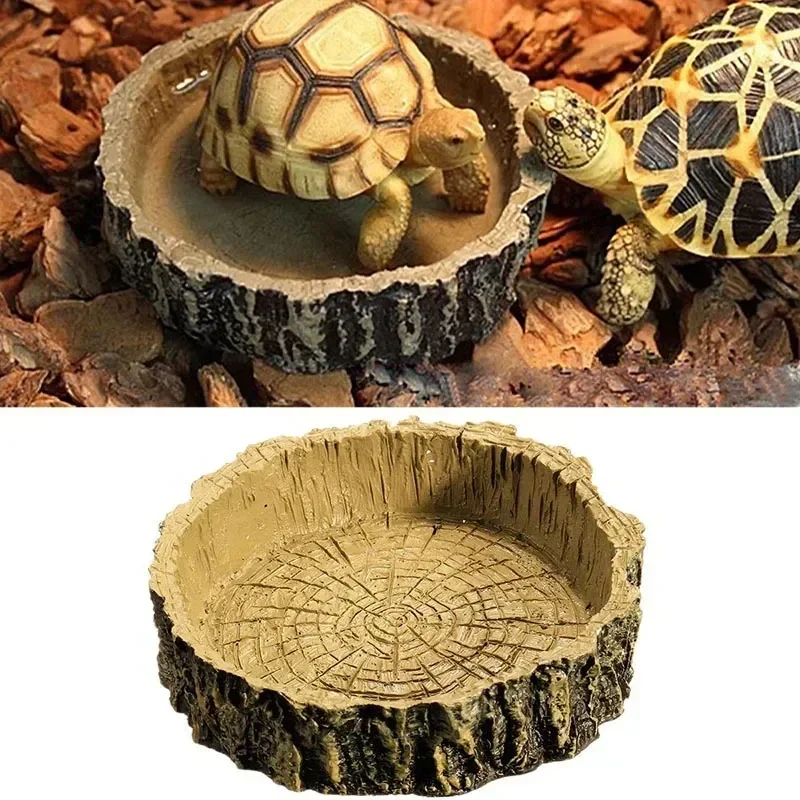 

Reptile Supplies Reptile Box Tortoise Feeding Basin Synthetic Resin Shallow Water Basin Spider Snake Lizard Turtle Feeding Basin