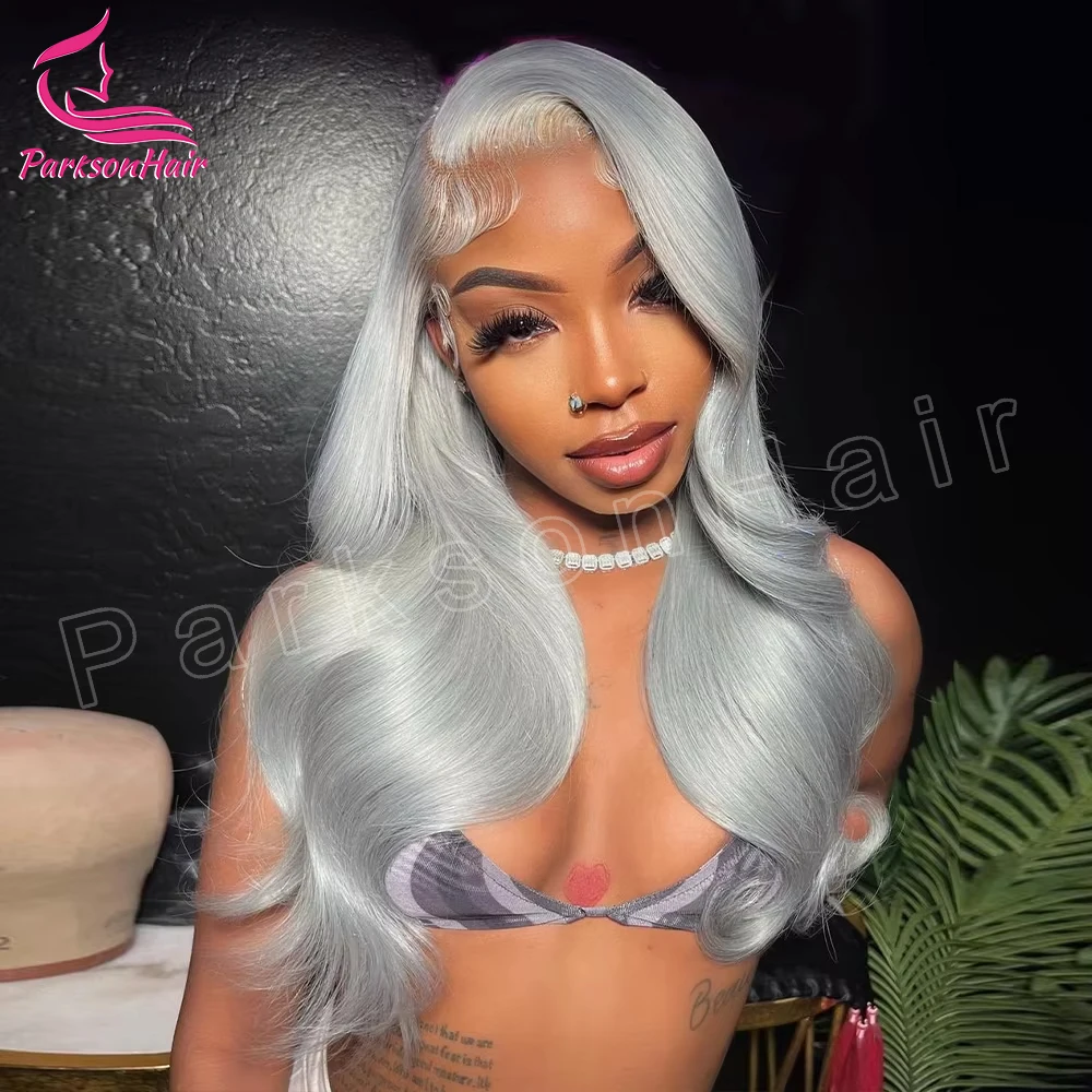 

Grey 13x6 HD Transparent Lace Front Wig Body Wave Wigs For Women 613 Colored 13x4 HD Lace Frontal Straight Human Hair Wigs