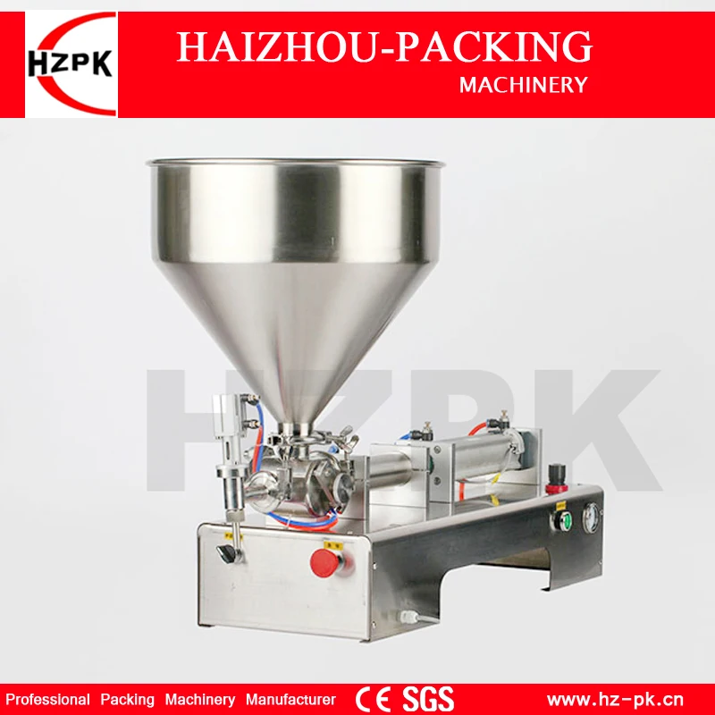 HZPK Semi Automatic Stainless Steel Single Nozzle Paste Filling Machine for Chili Sauce 100-1000ml G1WGD1000