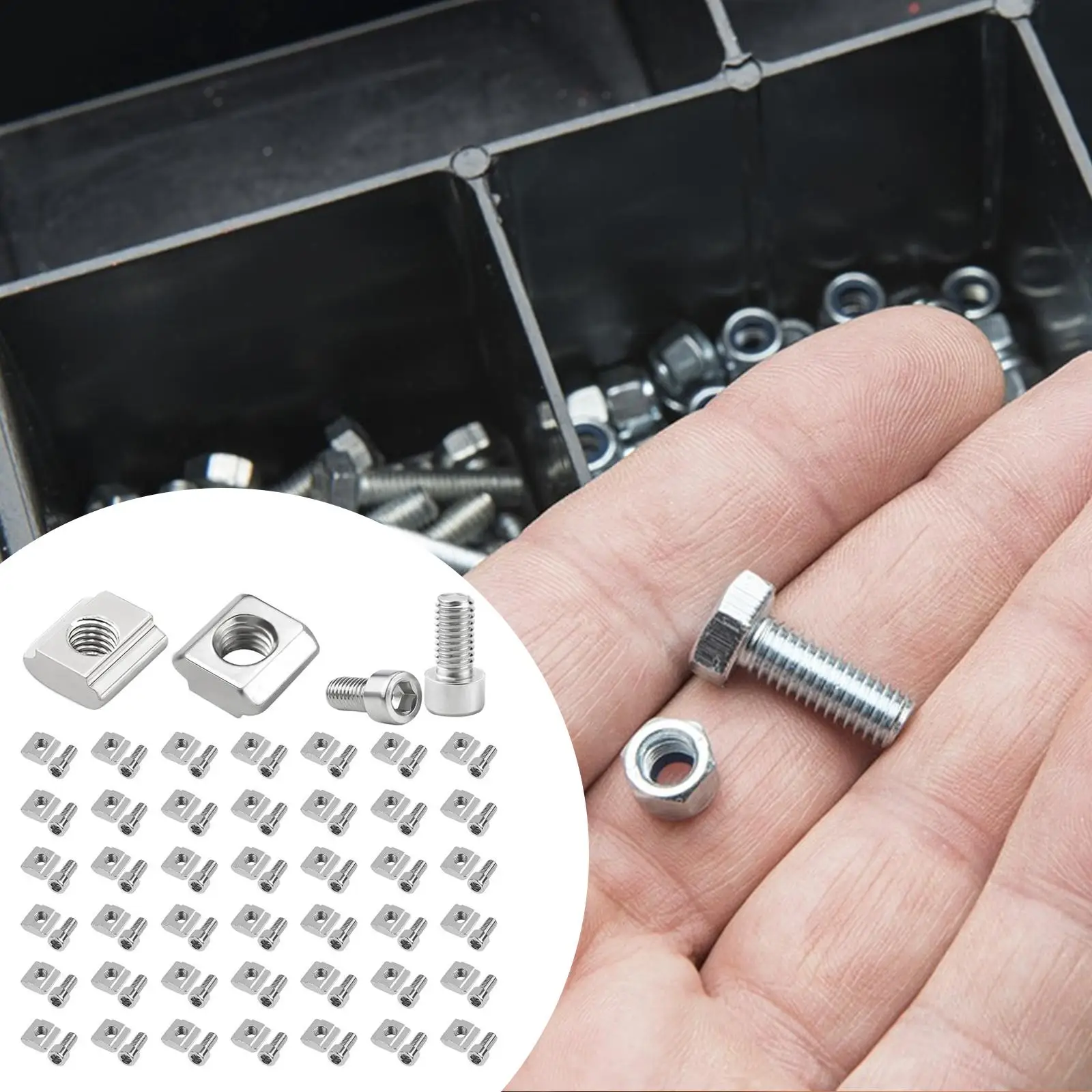 

Threaded Slide in Block Nuts Iron Carbon Steel Slot Nut Hardware Complete Set for Furniture Machinery DIY