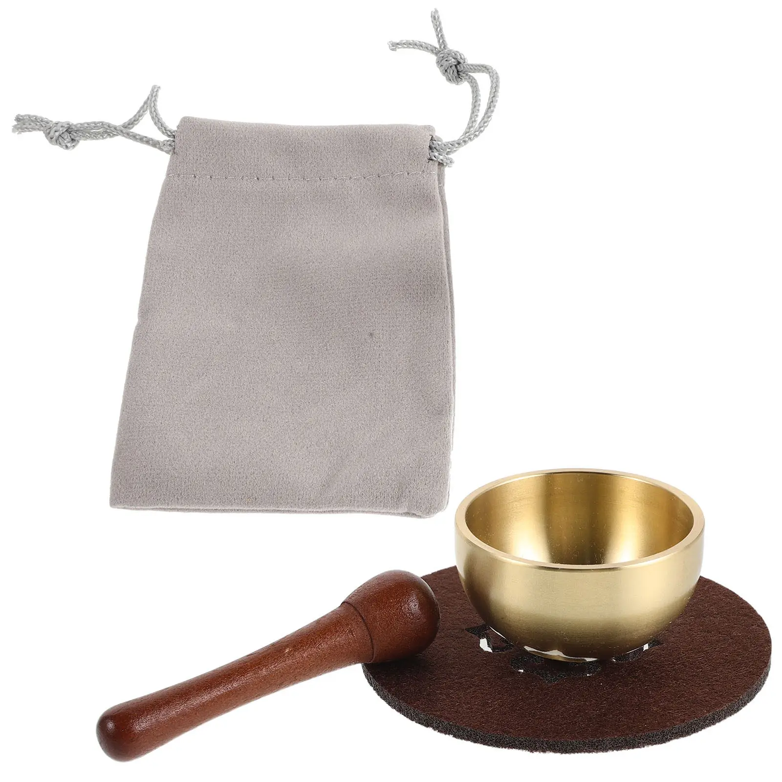 Mini ensemble de bols chantants en laiton, cloche de méditation, pour la pleine conscience et le yoga, décoration portable, relaxation mentale, 4,1 cm, coussin et marteau
